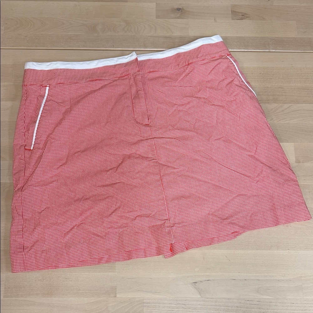 Izod Red and White Gingham Skirt